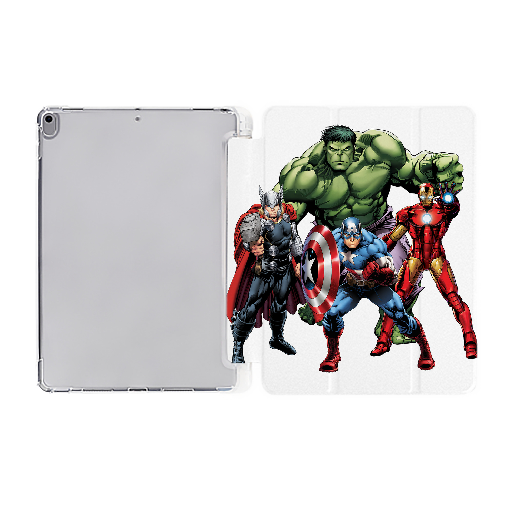 （画像用） アベンジャーズ The Avengers IPad ケース ペン収納付き 三つ折りスタンド PUレザー×シリコン 対応機種9.5/10.5/10.9インチ